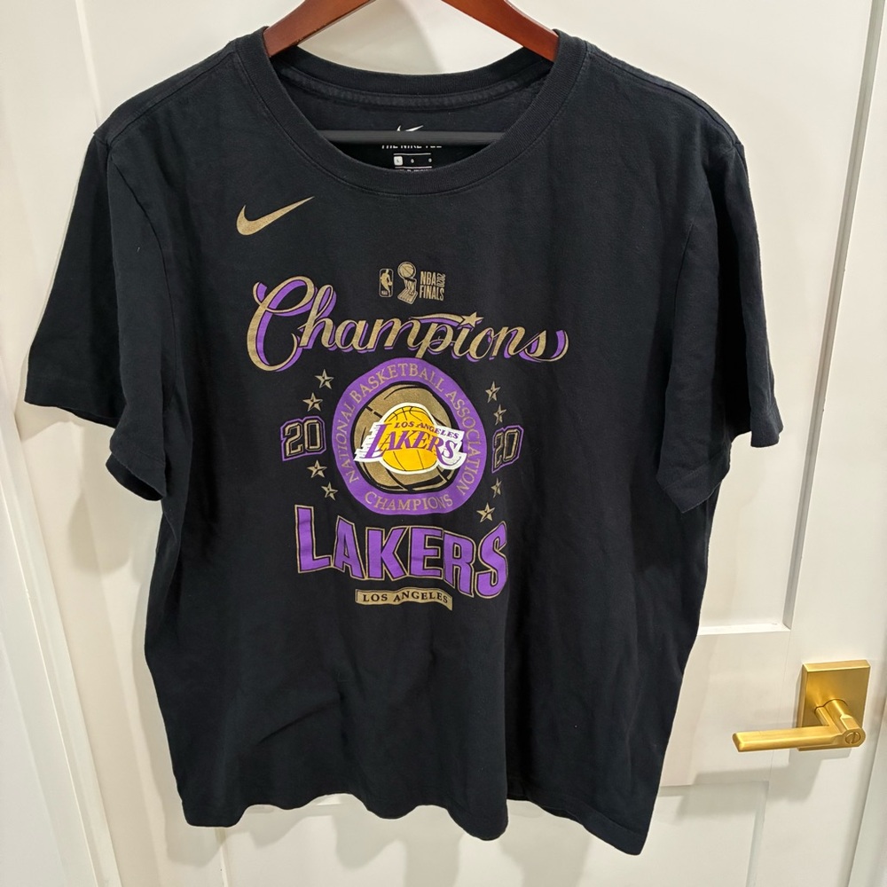 Nike 2020 NBA Finals Champions Los Angeles Lakers Shirt Men L Black LeBron Kobe